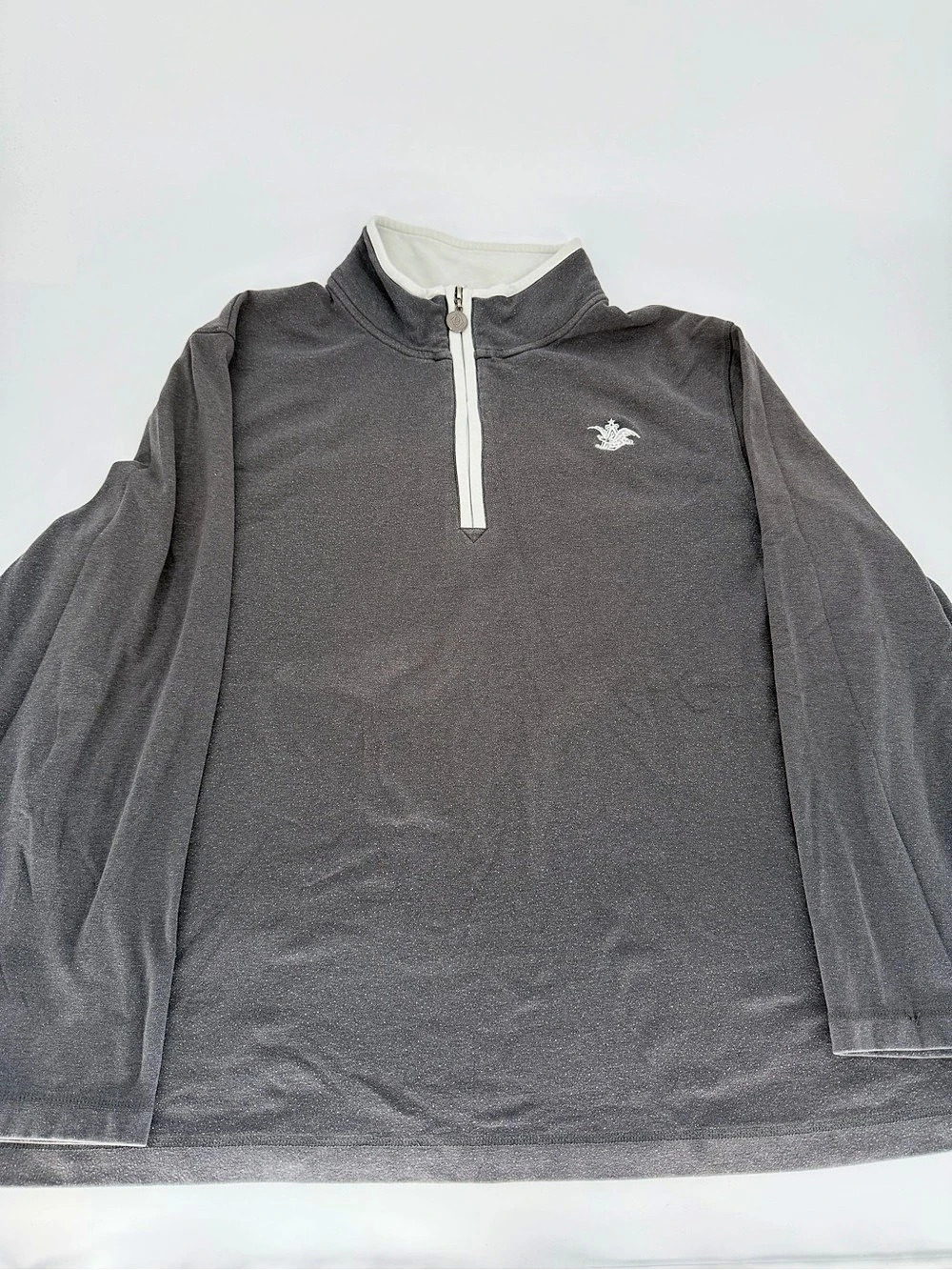Anheuser-Busch Quarter-Zip Polo Gray XL